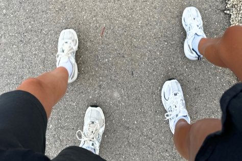 two girls walking