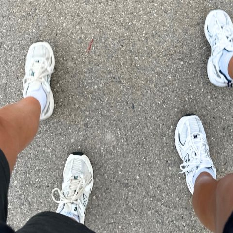 two girls walking